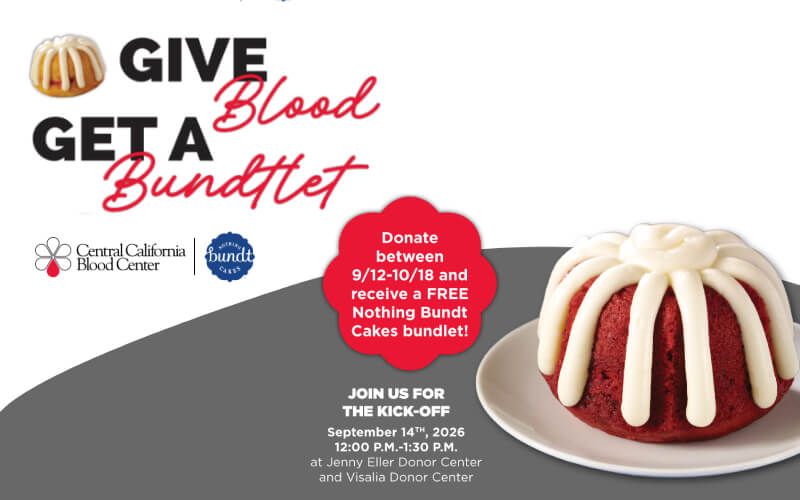 CCBC Partners with Nothing Bundt Cakes for “Give Blood, Get a Bundtlet” Campaign